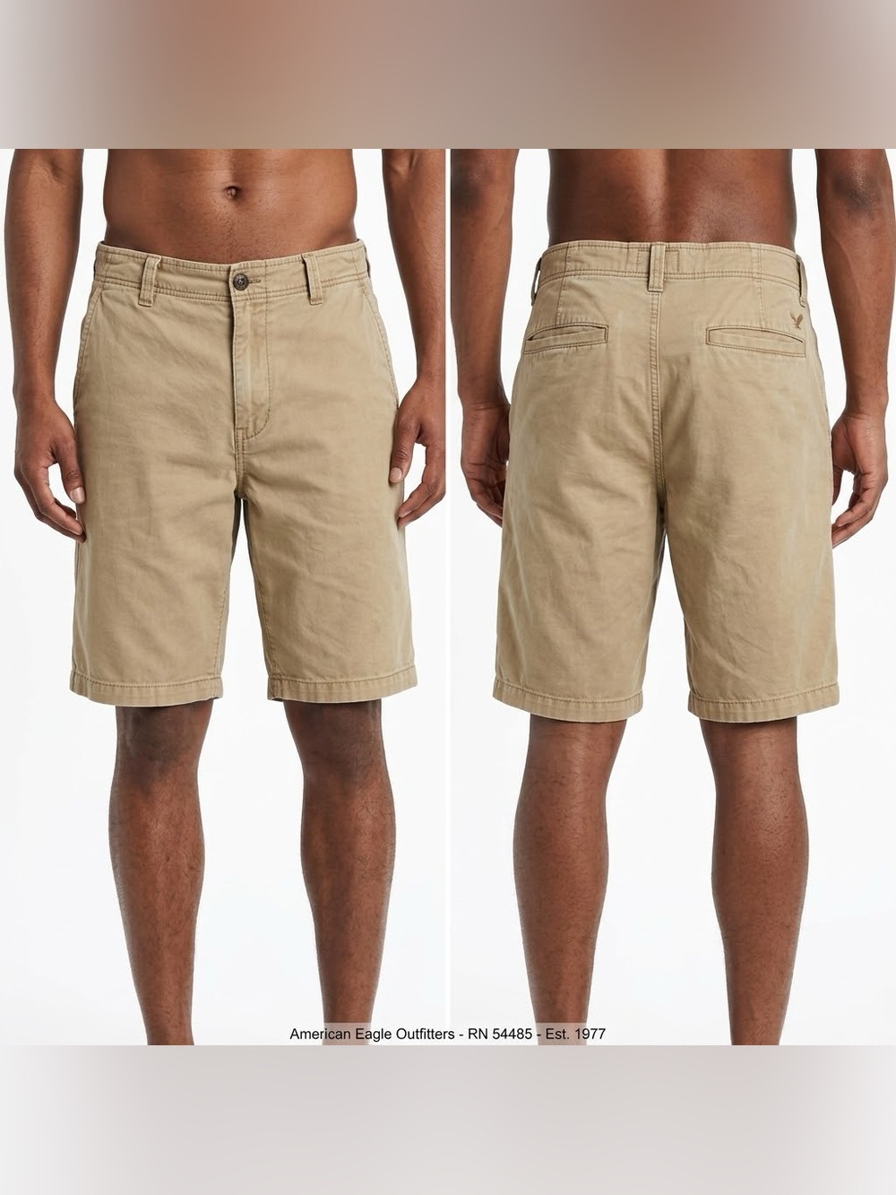 American Eagle Mens Classic Cotton Chino Shorts Size 38 Tan Khaki